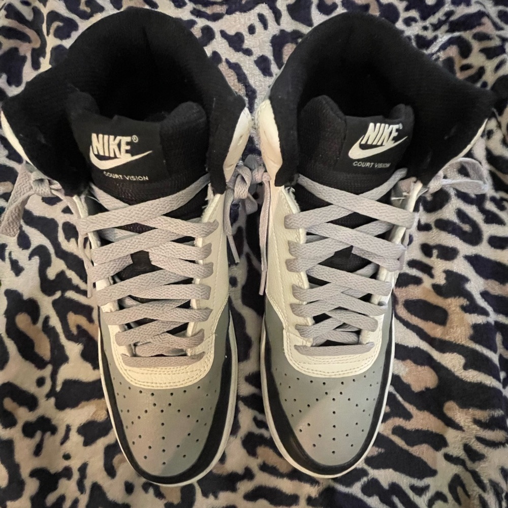 black, white & grey nike court visions